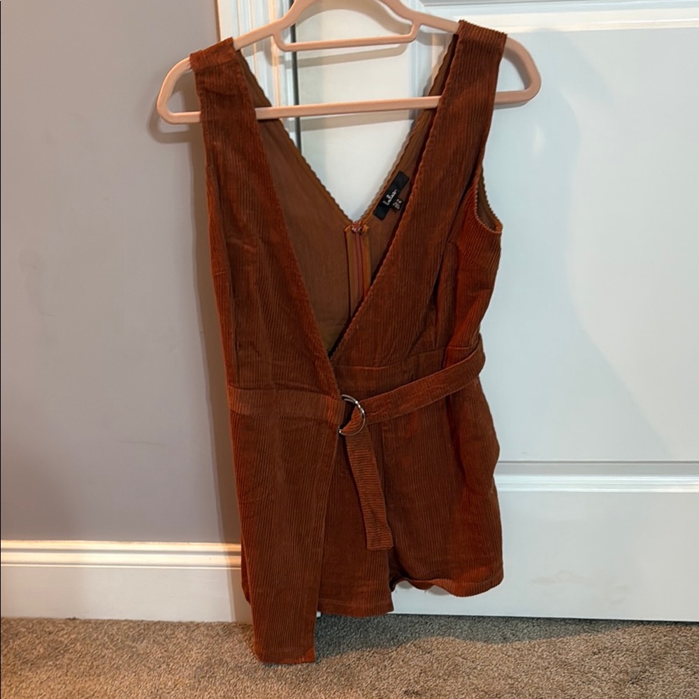 Lulus Women's Brown Corduroy Jumpsuit
